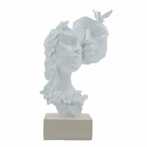 Scultura Amanti Flower Bianca H 27,5 Cm