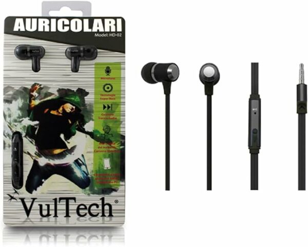 VulTech Auricolari Earphones Superbass Microfono